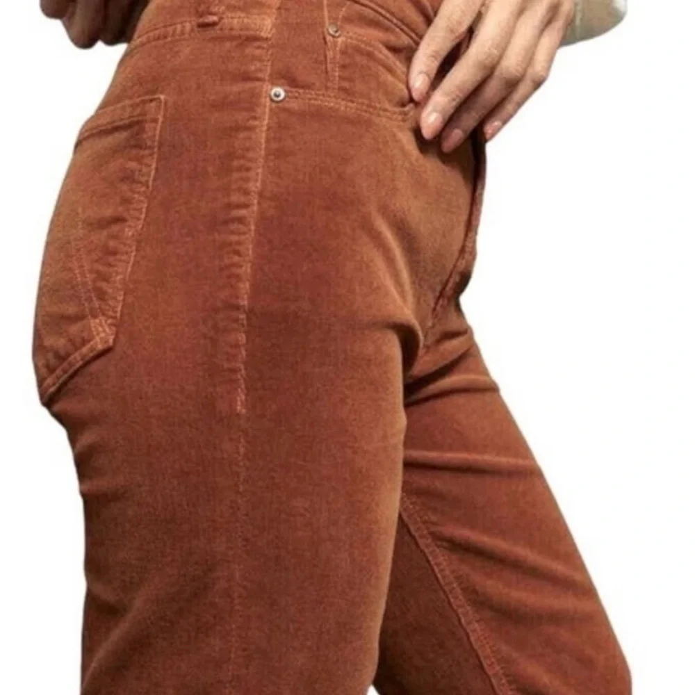 MOTHER Women Hopscotch Brown Corduroy Mid Rise Dazzler Ankle Fray Jeans Size 25 - Picture 4 of 12